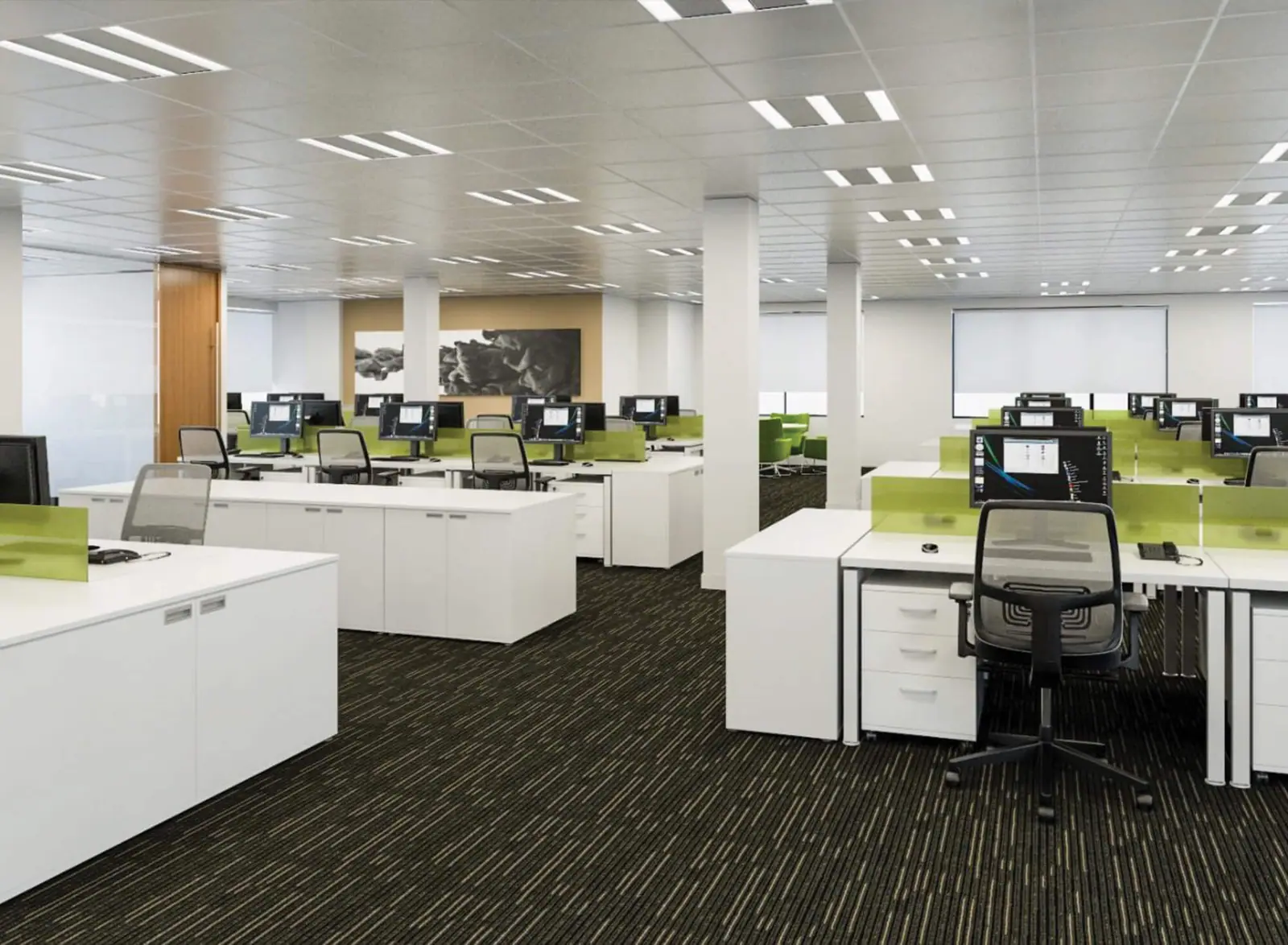 CGI of a fitted-out office