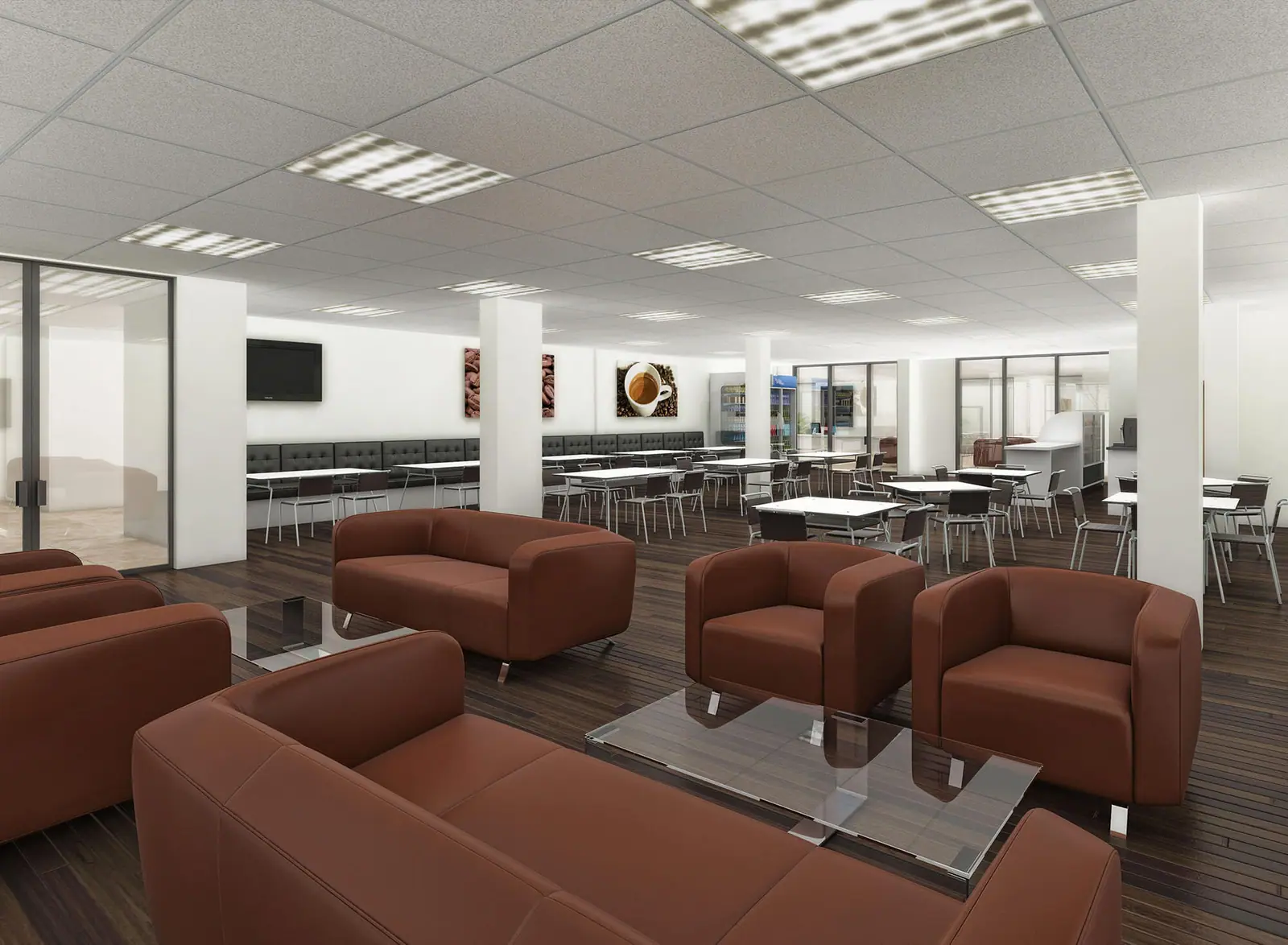 CGI of a breakout lounge