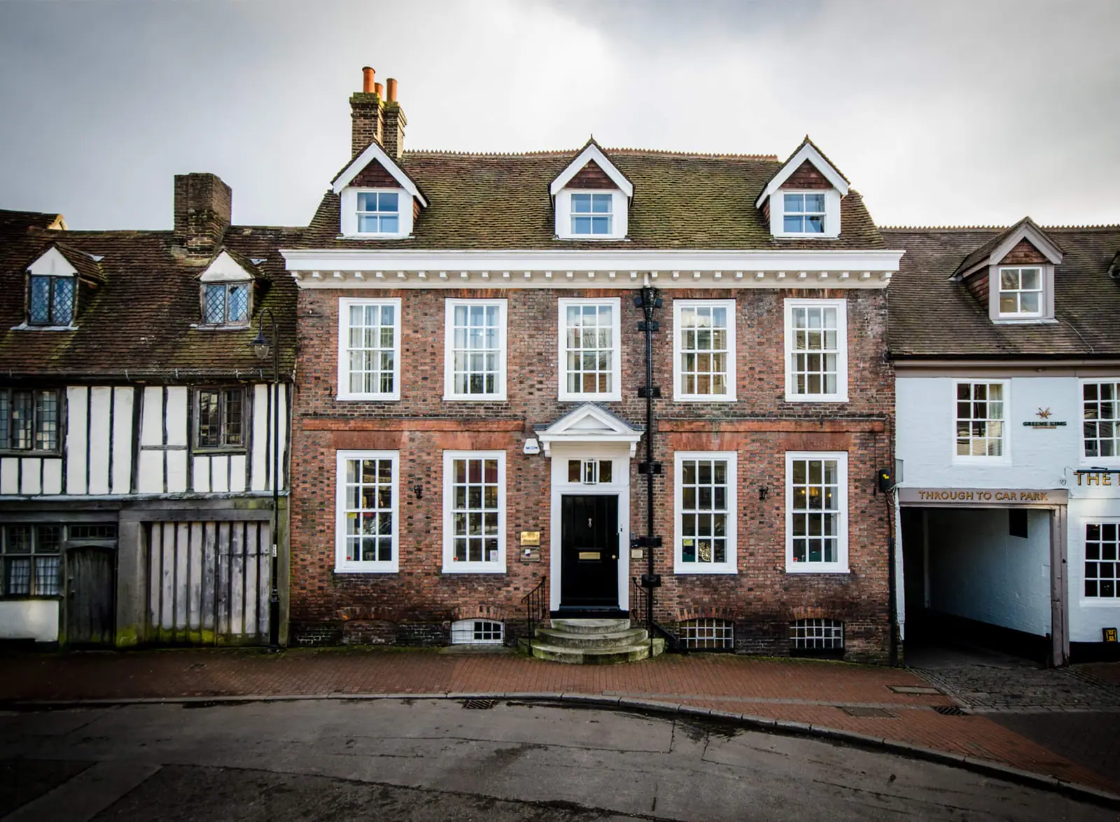 Listed Georgian-style building photographed from the street