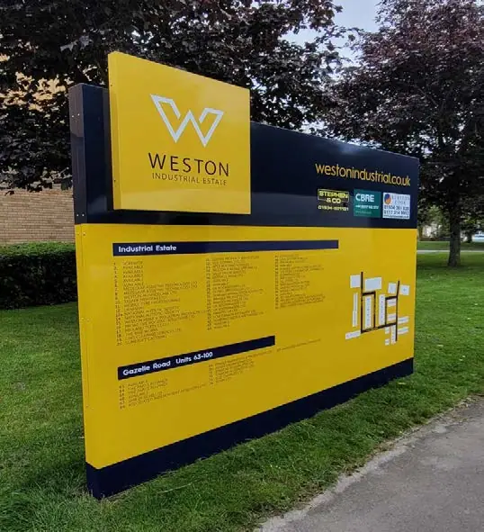 Weston estate directory in yellow