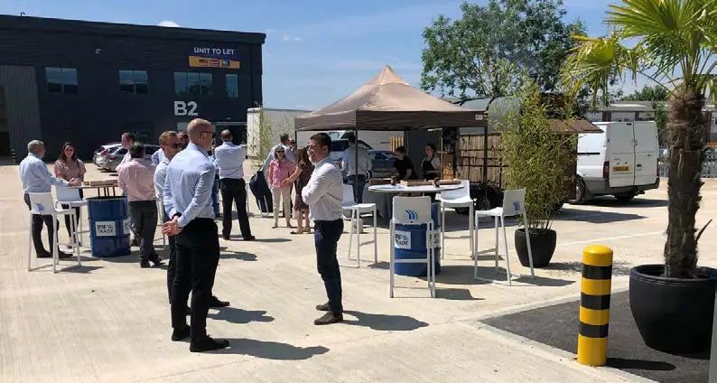 Agents' launch event in a new warehouse