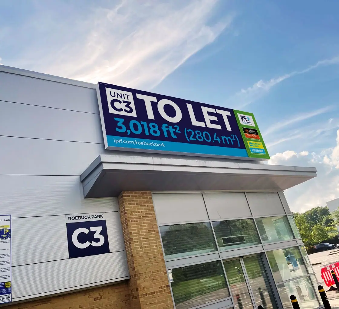 C3 'to let' flexface sign