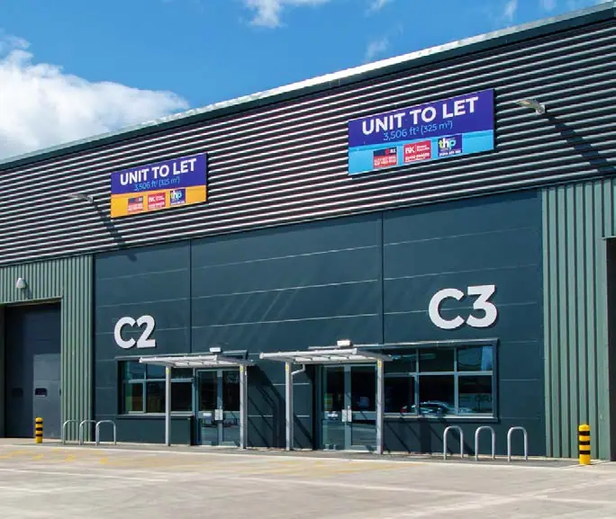 'Unit to let' signs on units C2 and C3