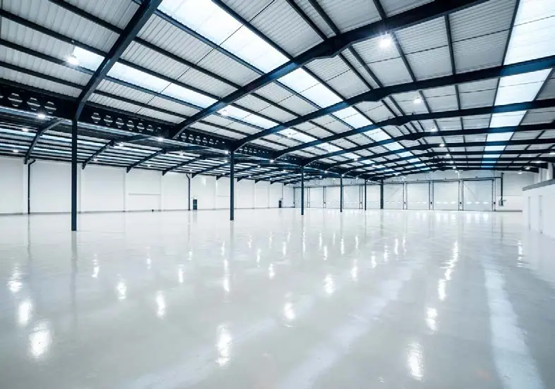 Warehouse interior photographed for marketing