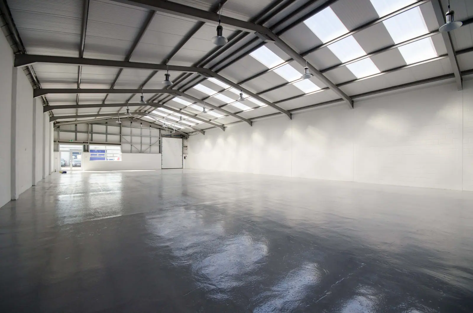 Clean, empty warehouse interior ready to let