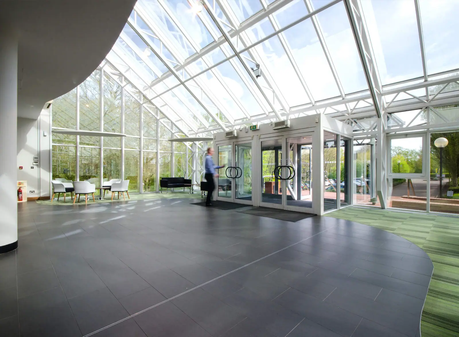 Glazed winter-garden atrium at Broadlands