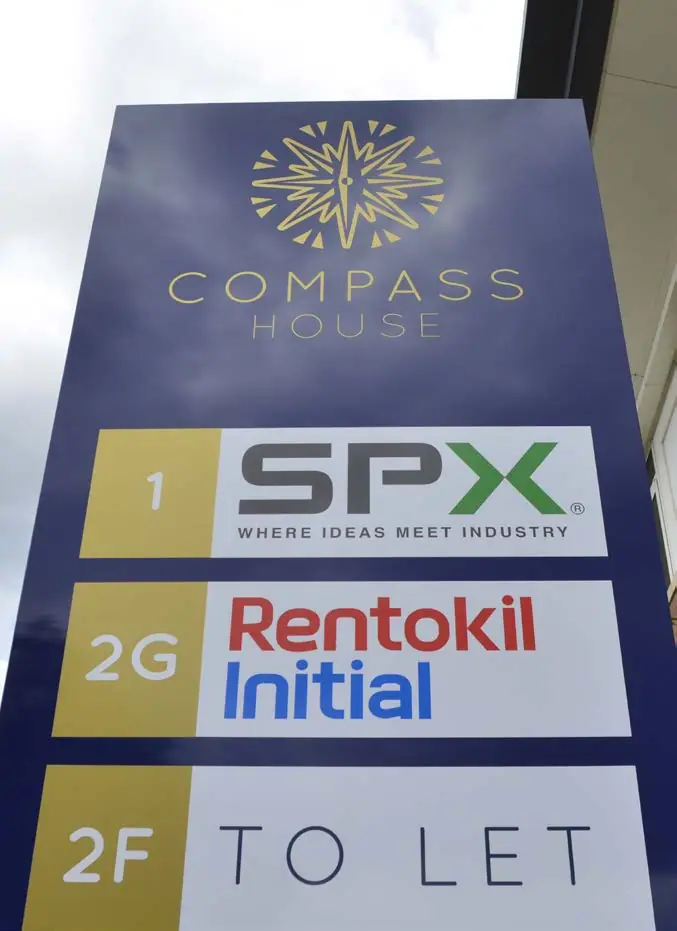 New Compass House occupier panels for SPX and Rentokil
