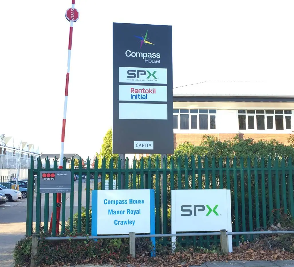 The original Compass House entrance signage