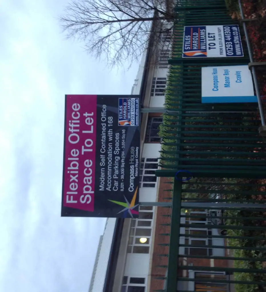 The original 'flexible office space to let' board