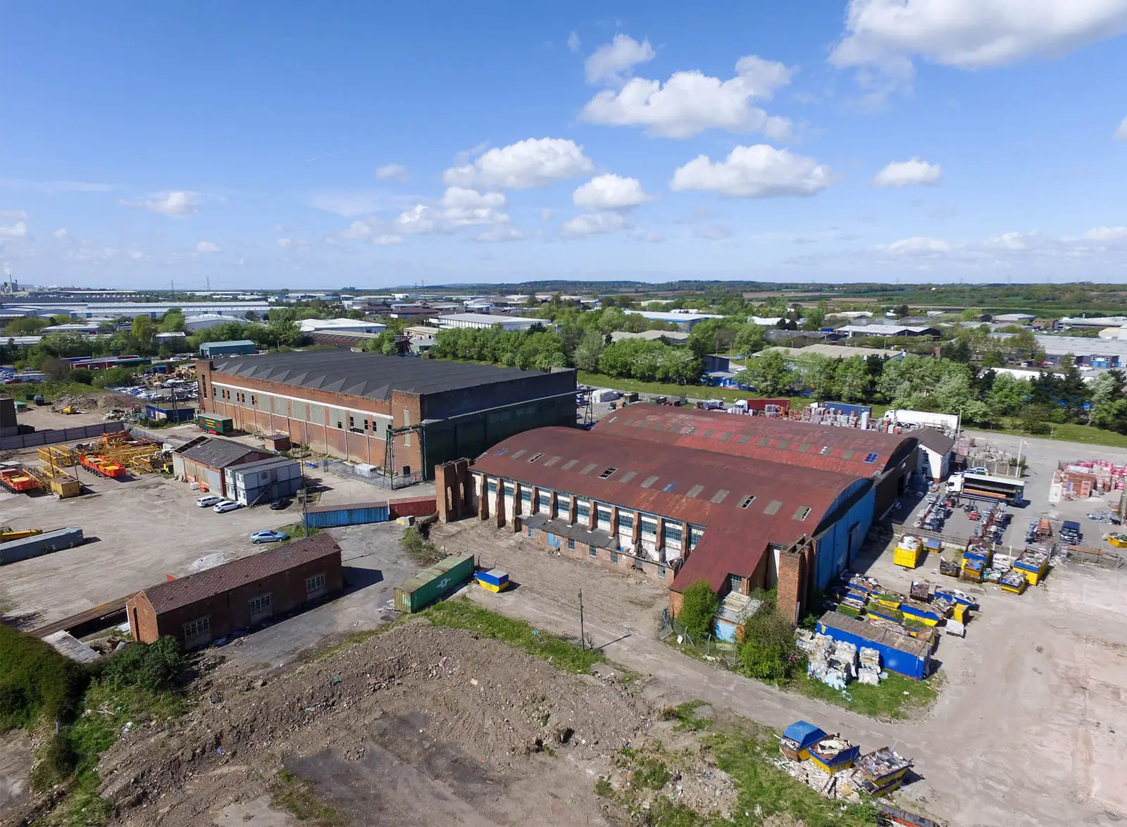 Drone view of the Deeside estate and development land