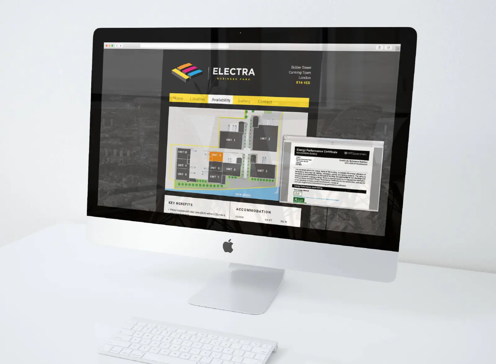 Electra website on a desktop screen