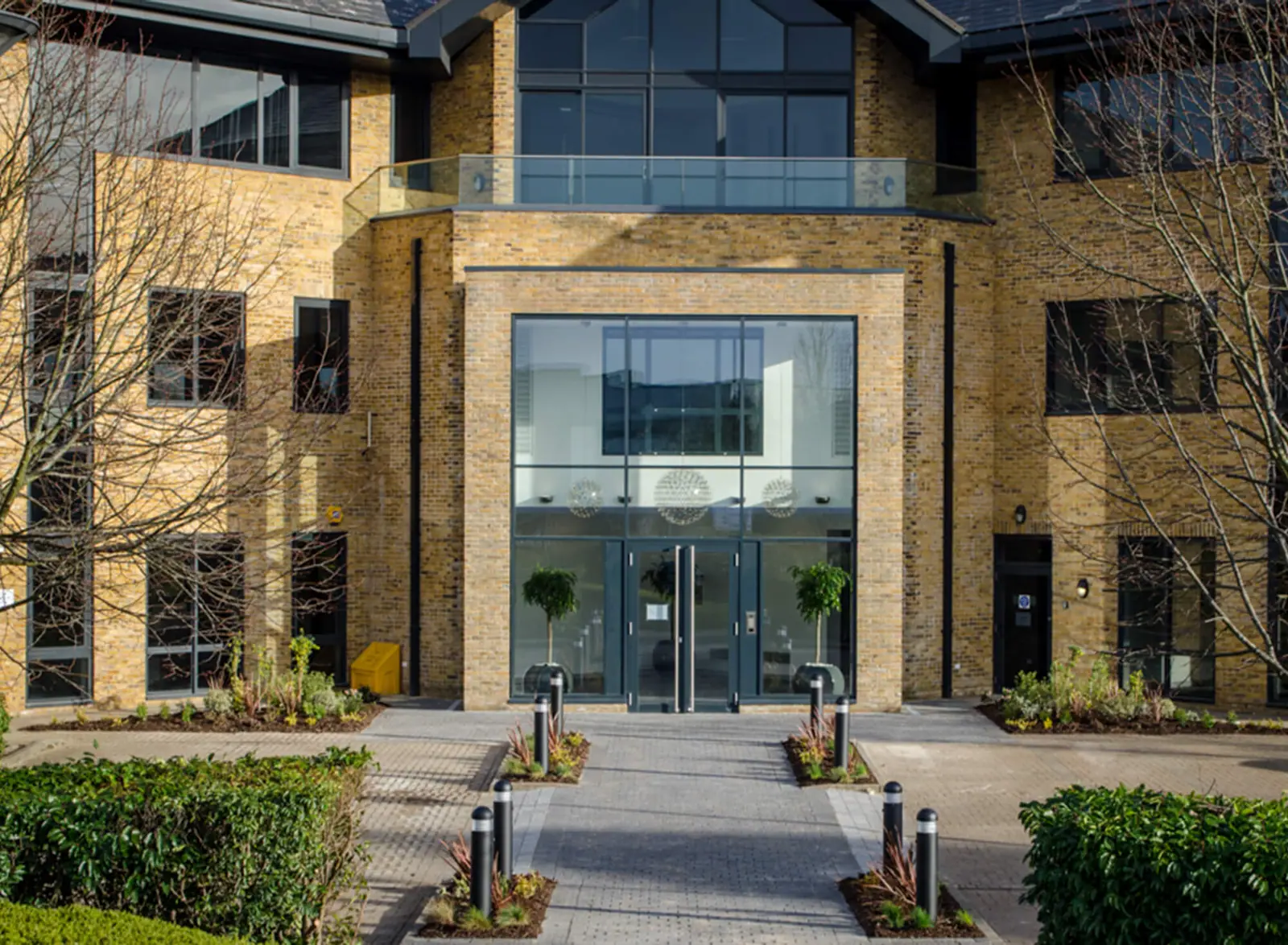 Endeavour entrance with stone and glazing