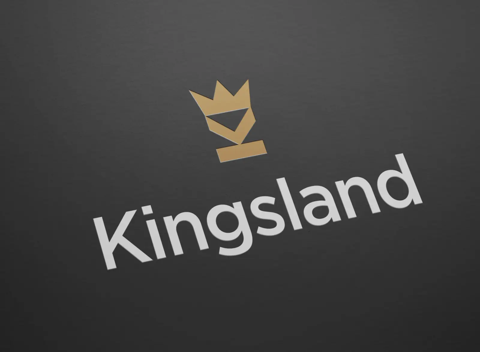 Kingsland gold crown logo on charcoal