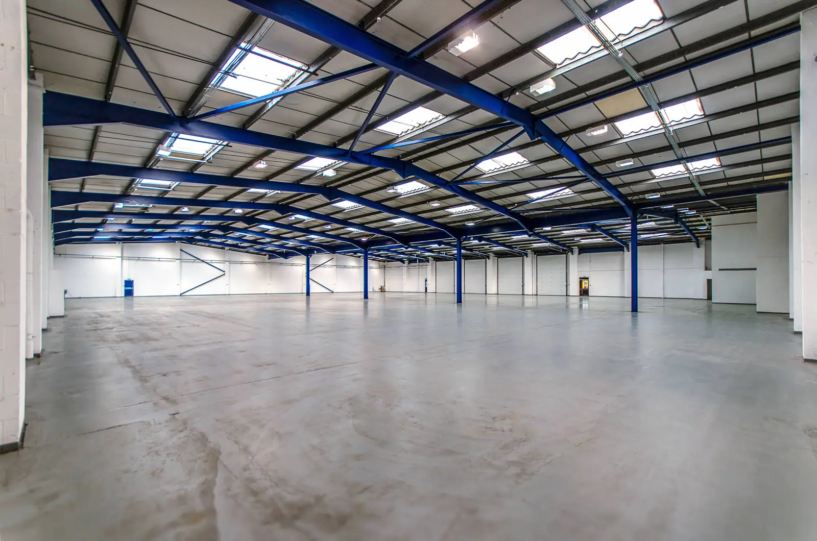 Warehouse interior with roof lights
