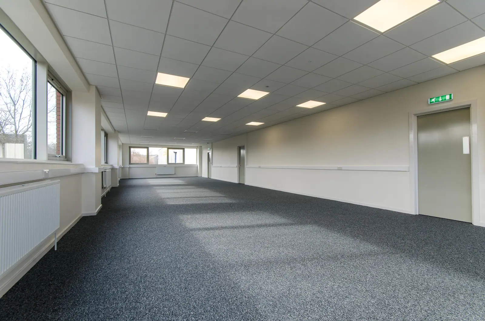 Office corridor with natural light