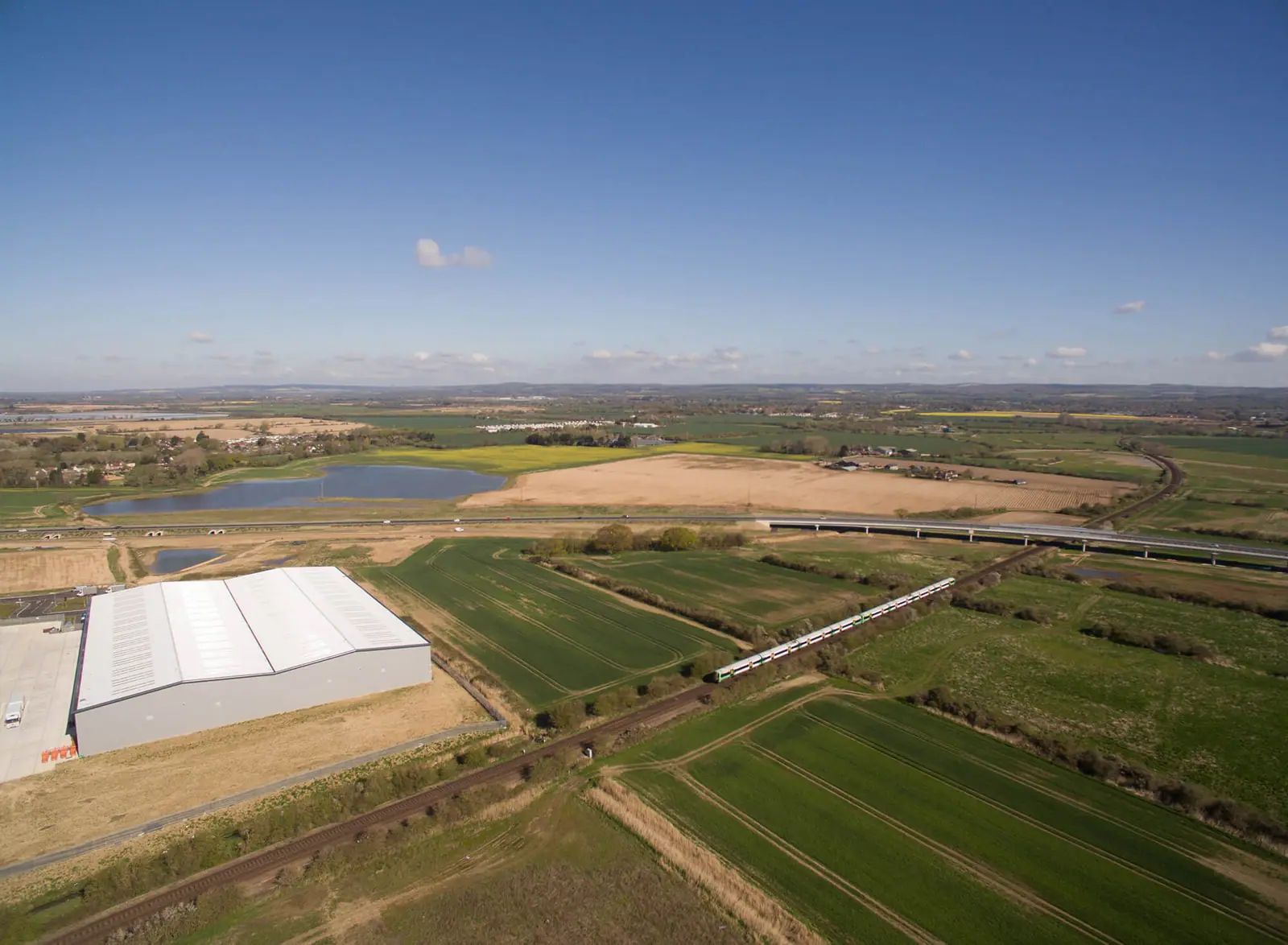 Aerial view across the Oldlands Way site