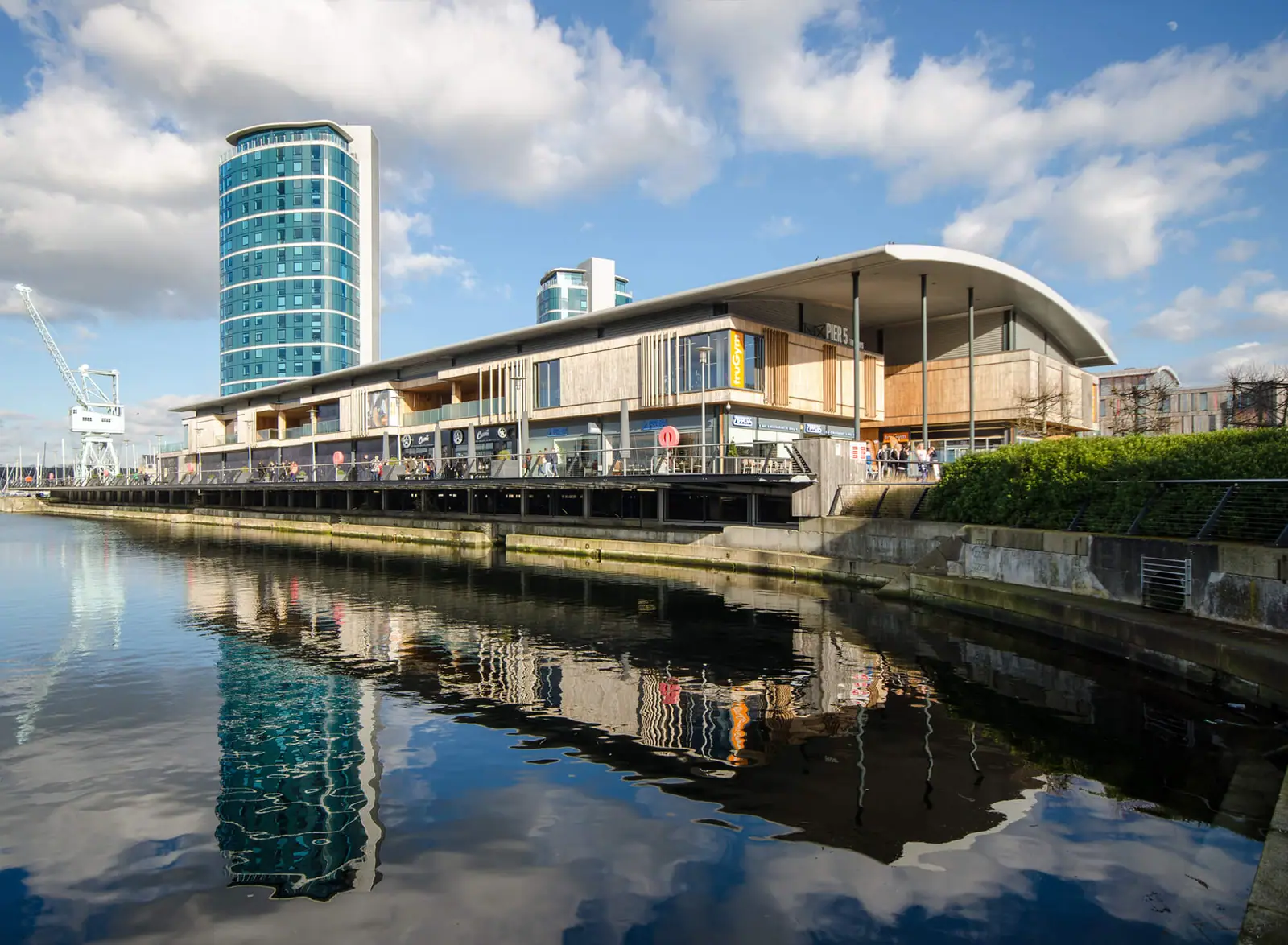 Pier 5 and the Chatham Docks tower across the water