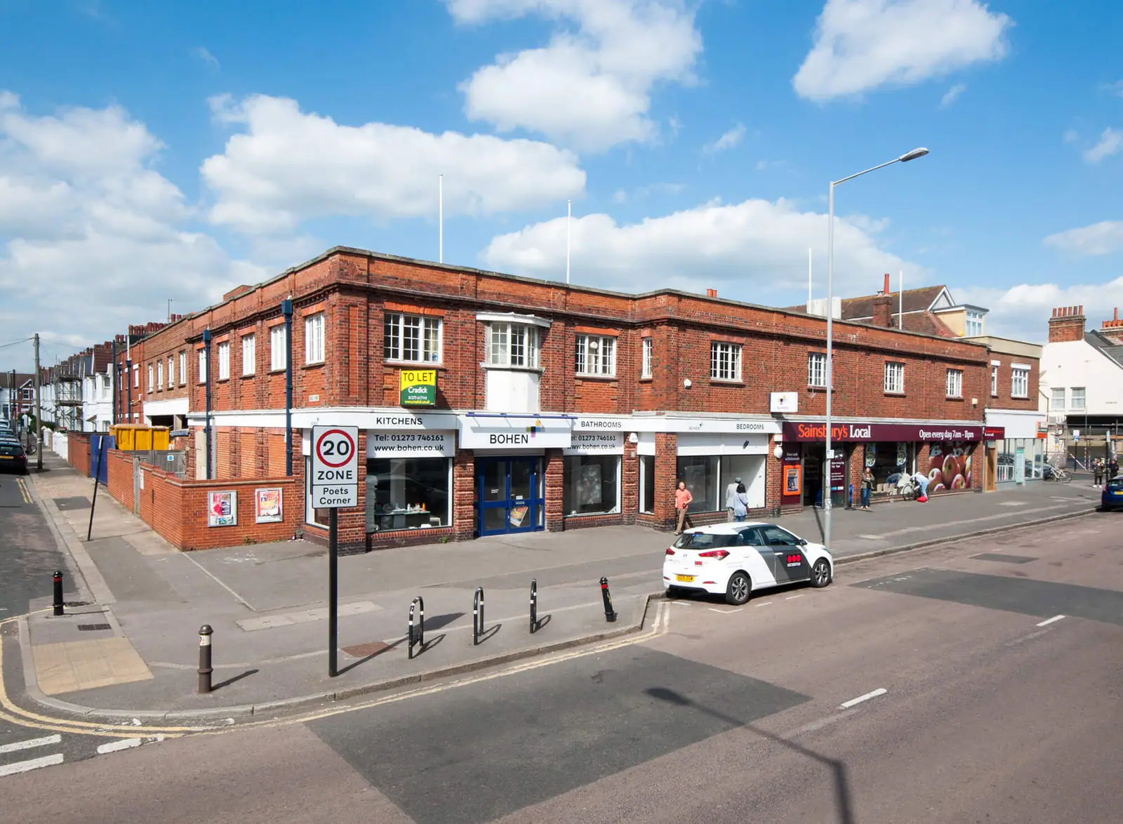 Elevated view of the Portland Road parade, Hove