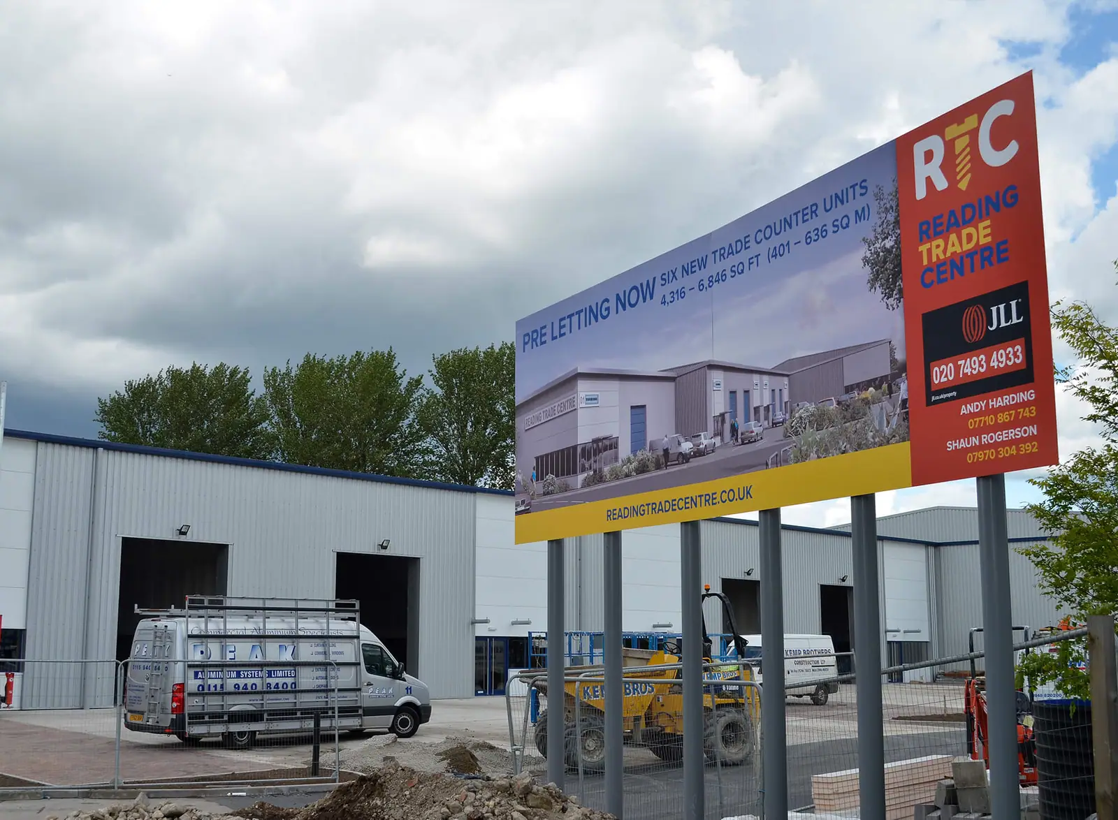 Large Reading Trade Centre marketing board