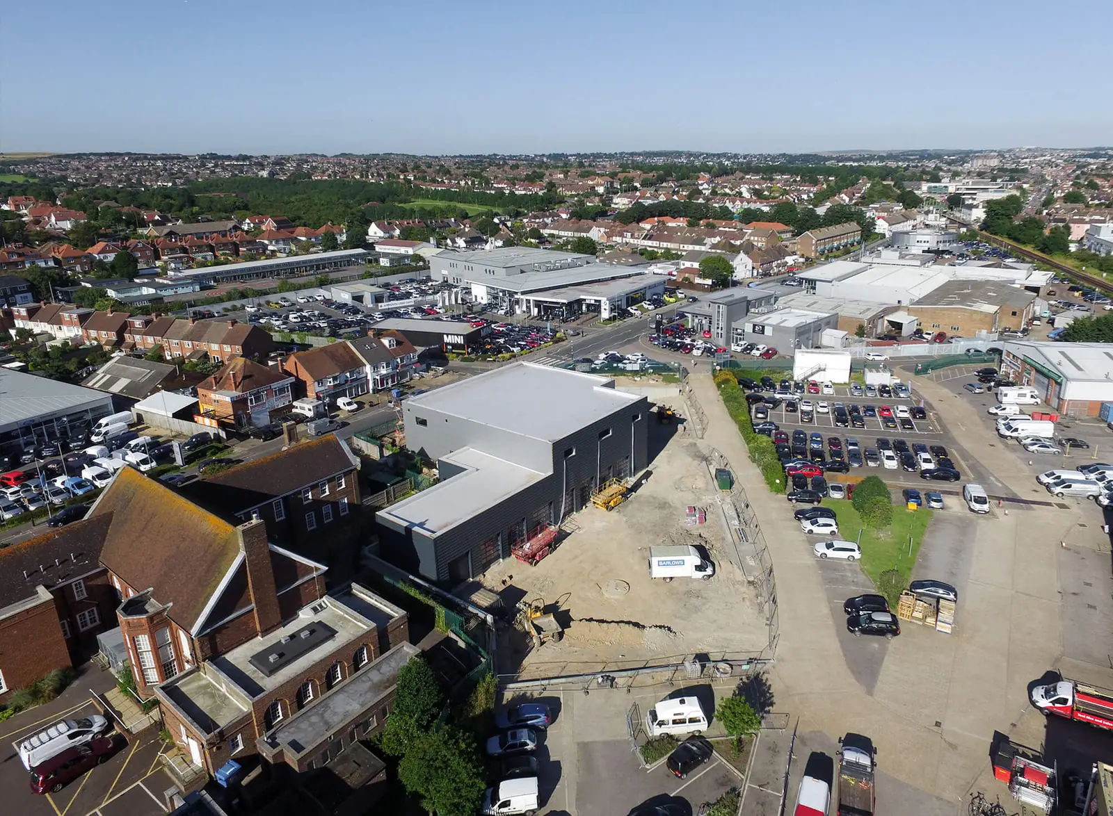 Completed Rivervale HQ in its Brighton setting