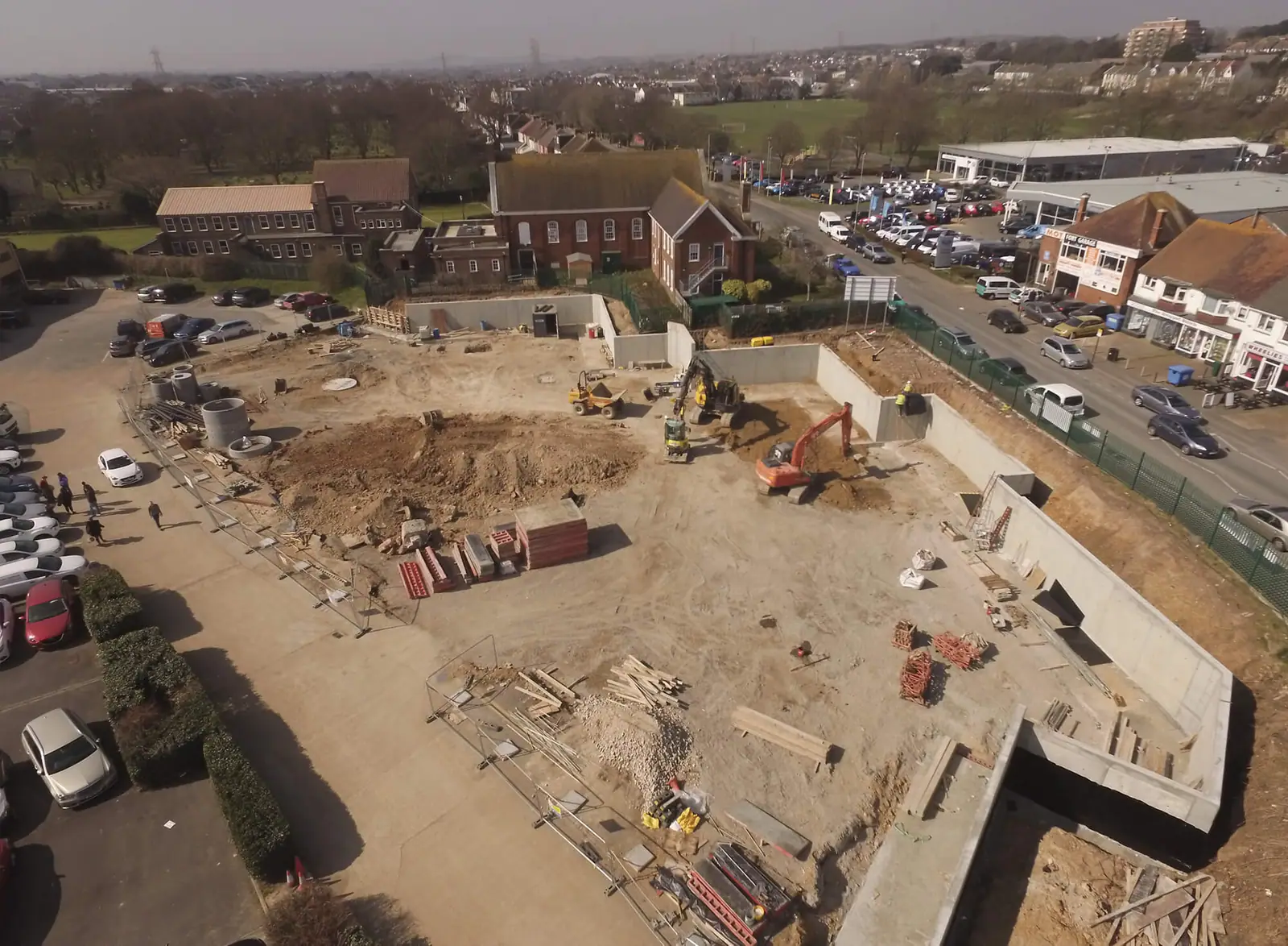 Ground works under way, seen from above