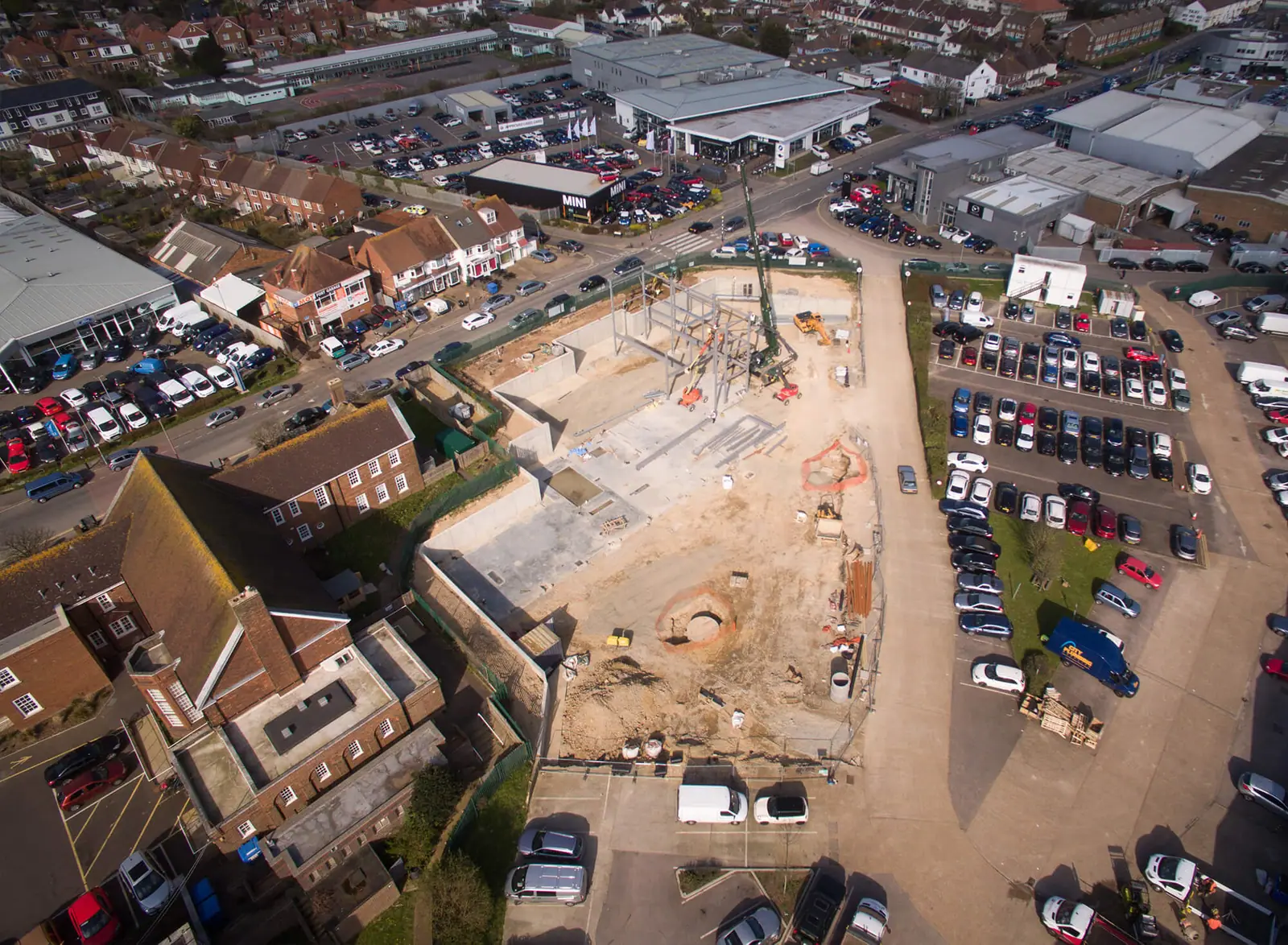 Foundations and steel going in