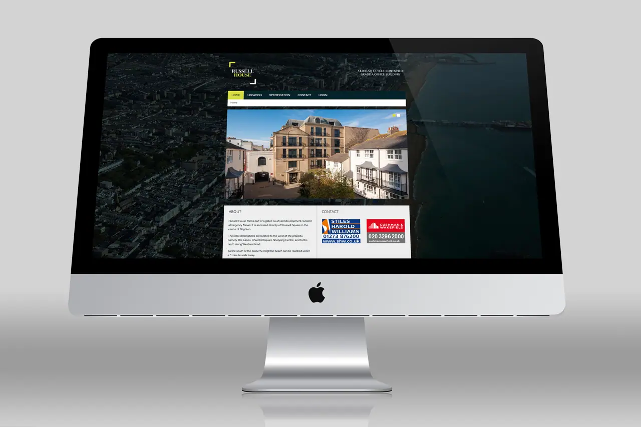 Russell House website on a desktop screen