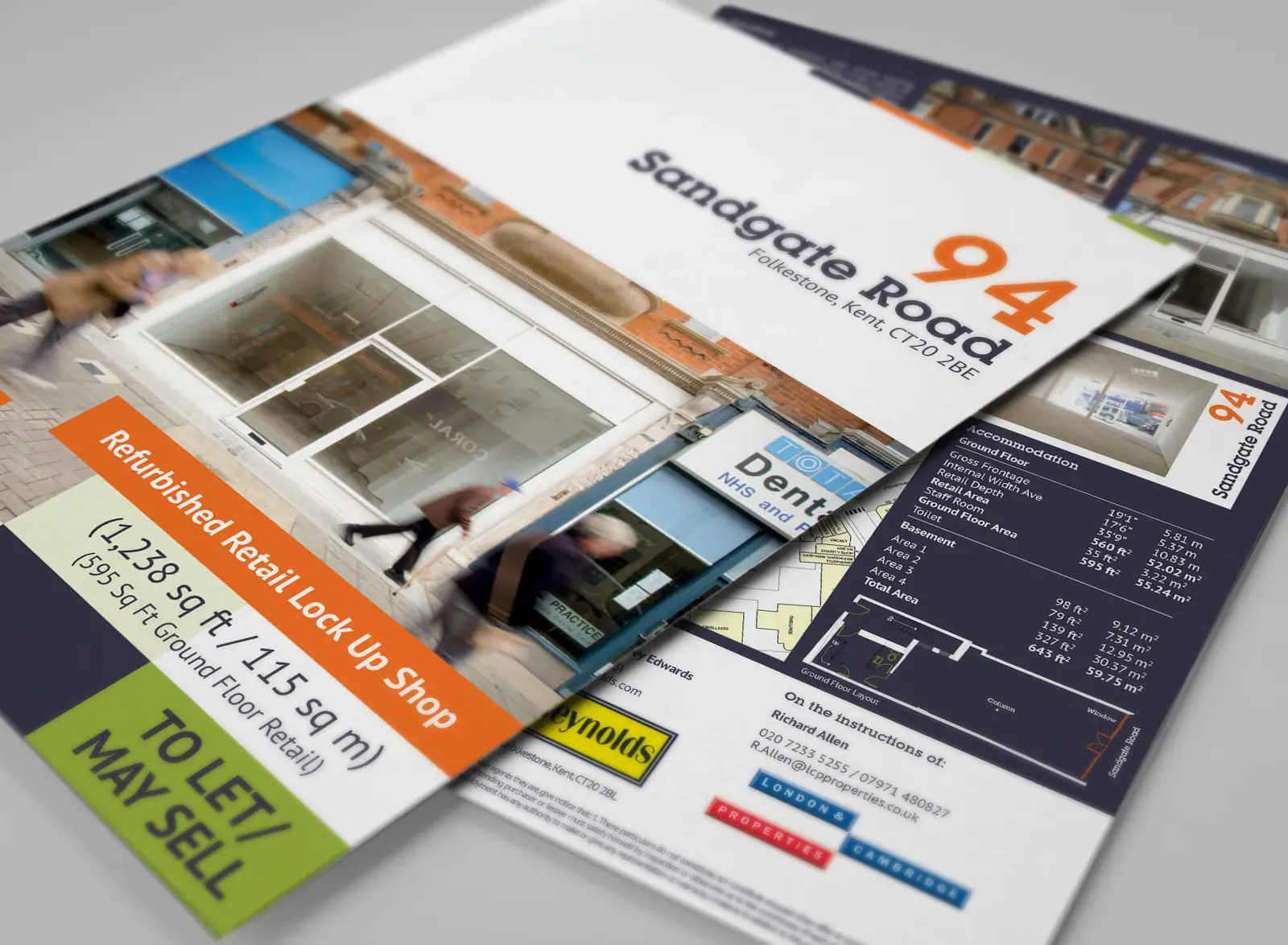 Two-page Sandgate Road brochure