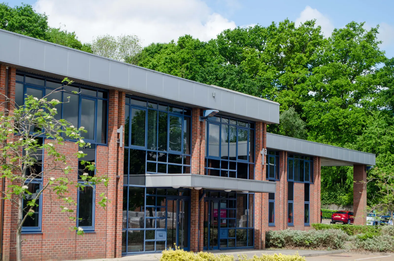 Refurbished Sterling Centre unit with brick and blue glazing