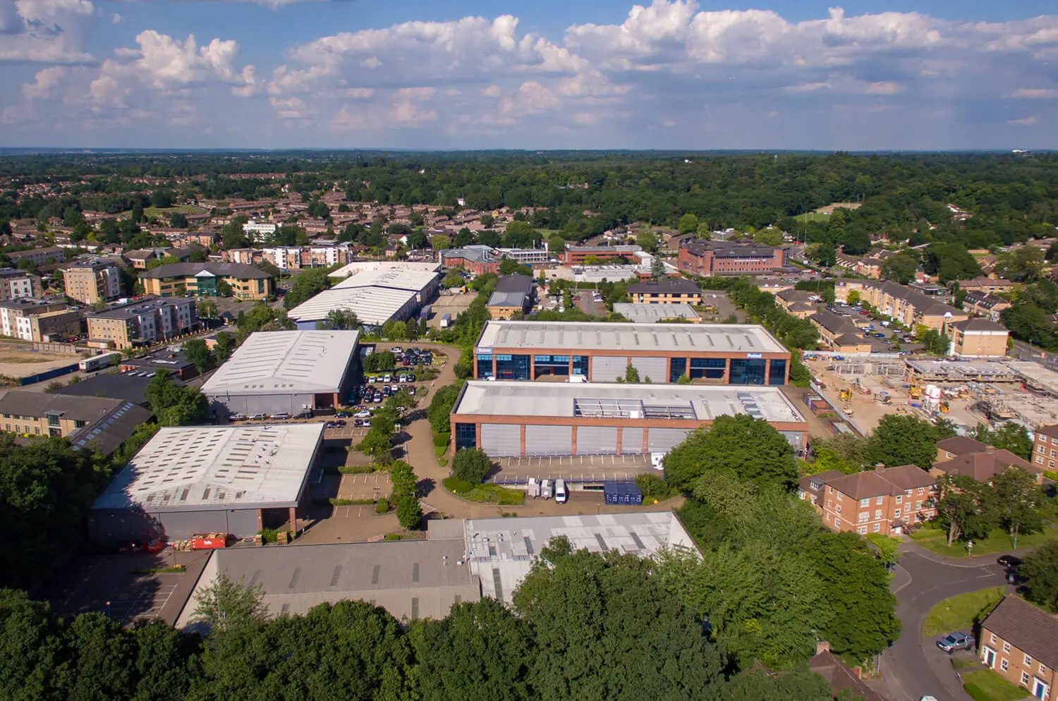 Aerial view of the Sterling Centre and Bracknell beyond