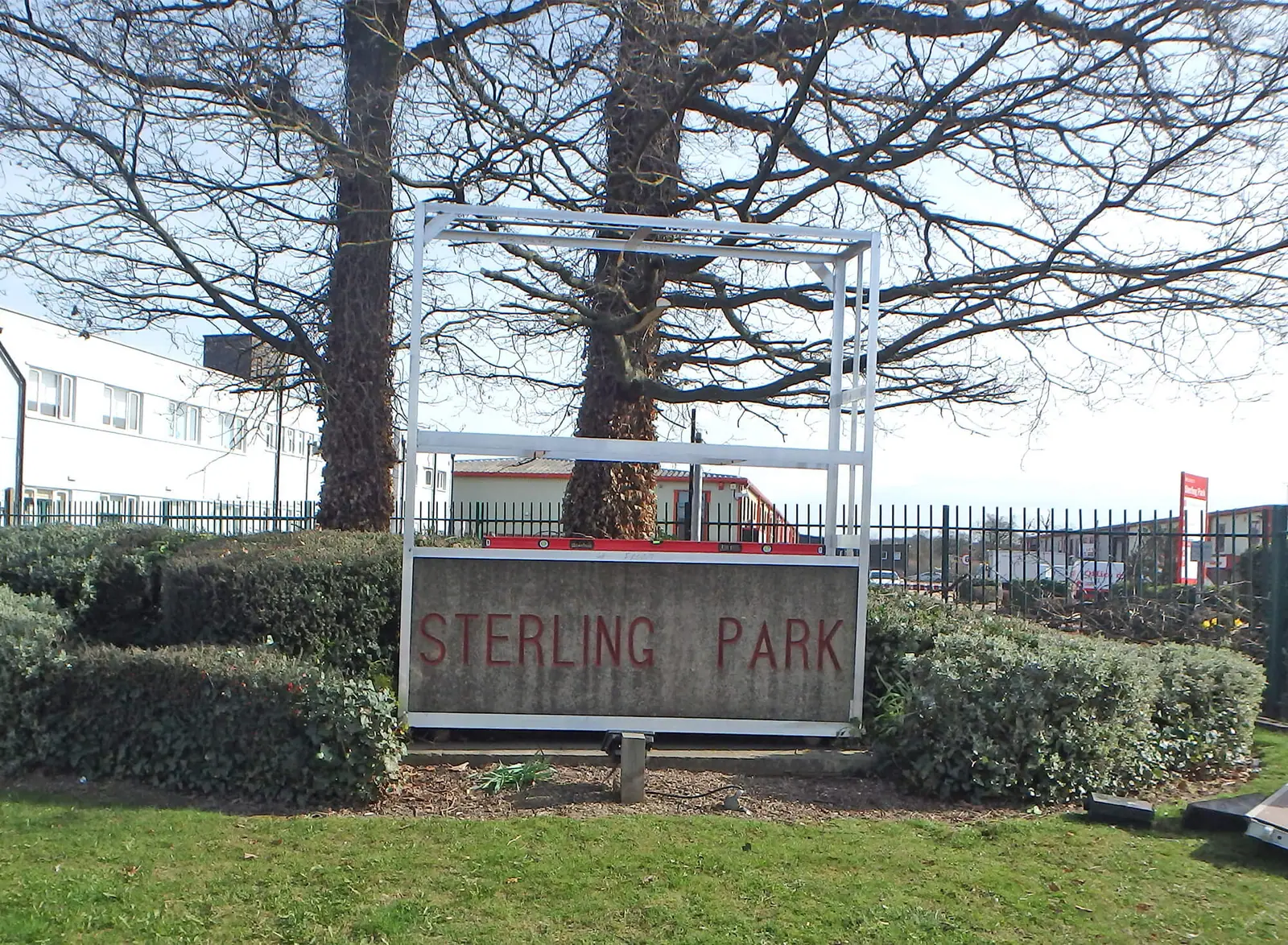 The old Sterling Park sign before works