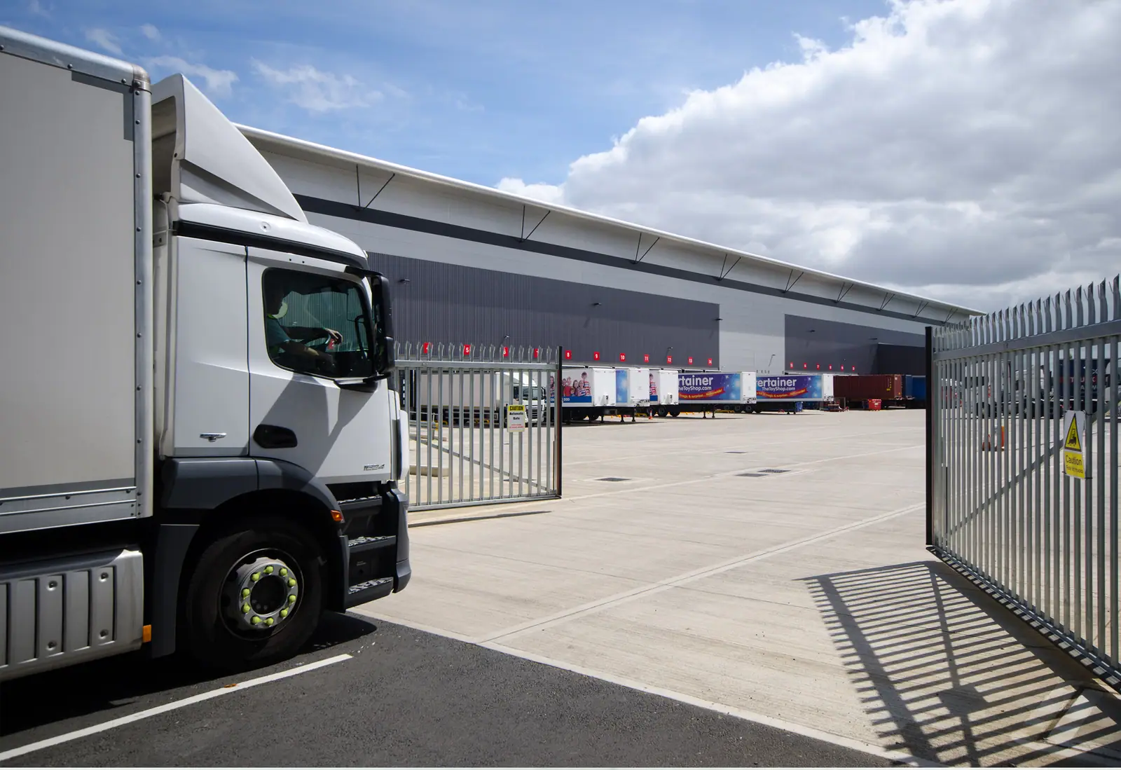 Lorry at the warehouse loading yard
