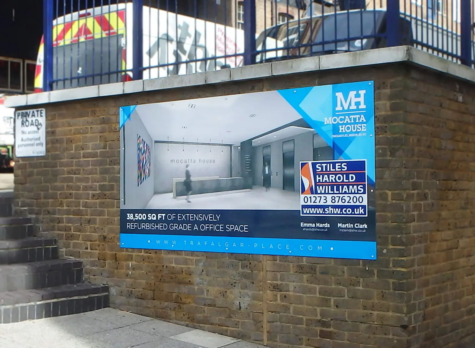 Trafalgar House composite marketing board