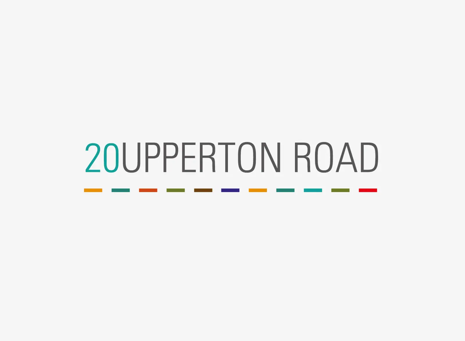 20 Upperton Road logo with a coloured dashed rule