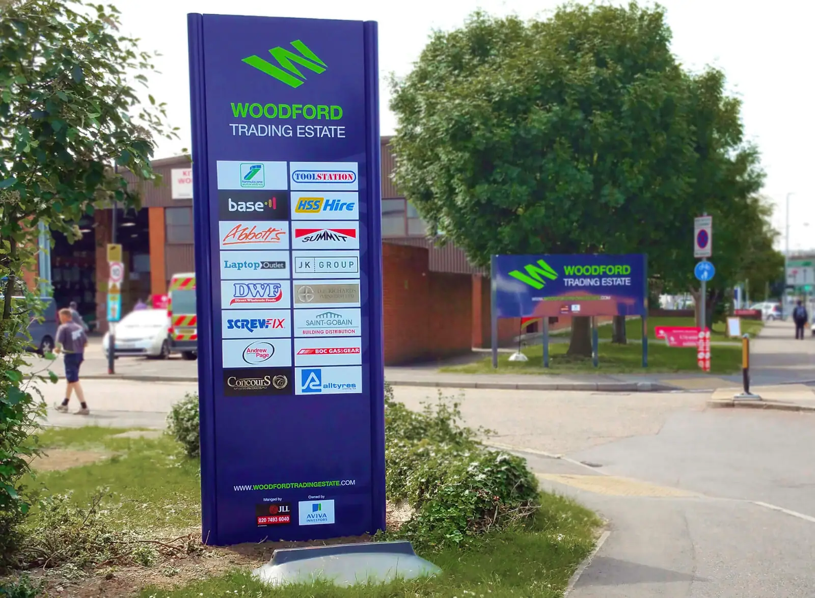 Woodford Trading Estate V-totem listing occupiers