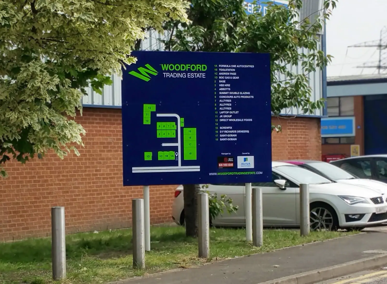 Woodford estate directory map board